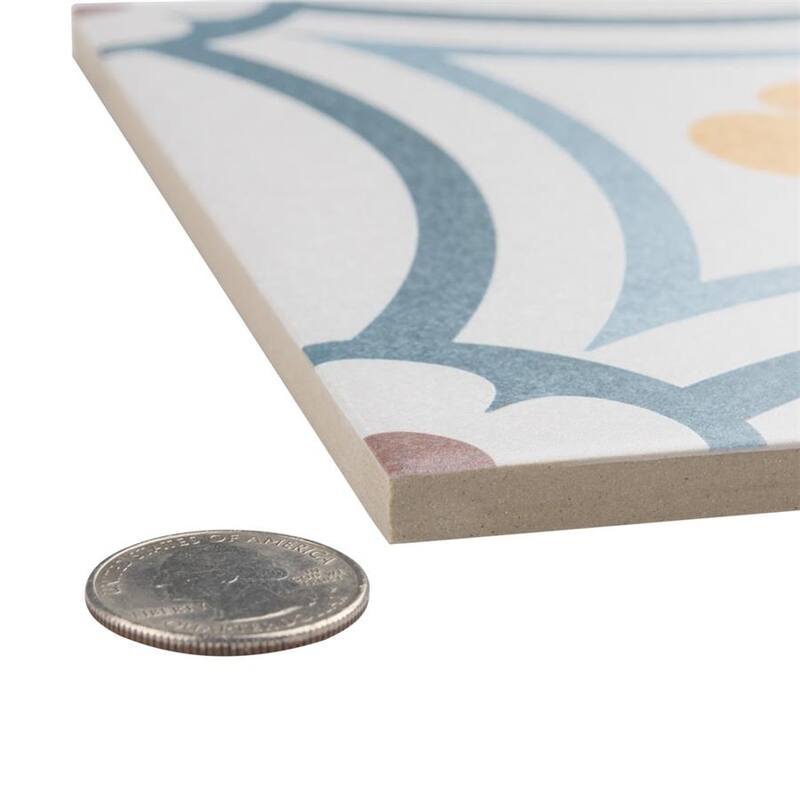 Merola Tile Caprice Saint Tropez Encaustic 7.86" x 7.86" Porcelain Floor and Wall Tile