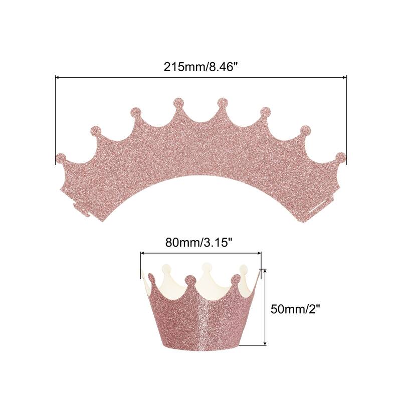 Cupcake Wrappers Paper, 12 Pack Baking Cups Standard Crown Decoration - Pink