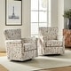 preview thumbnail 1 of 53, HULALA HOME Georg Transitional Floral Fabric Swivel Rocker Chair with Removable Backrest and Rolled Armrest Set of 2 Spring