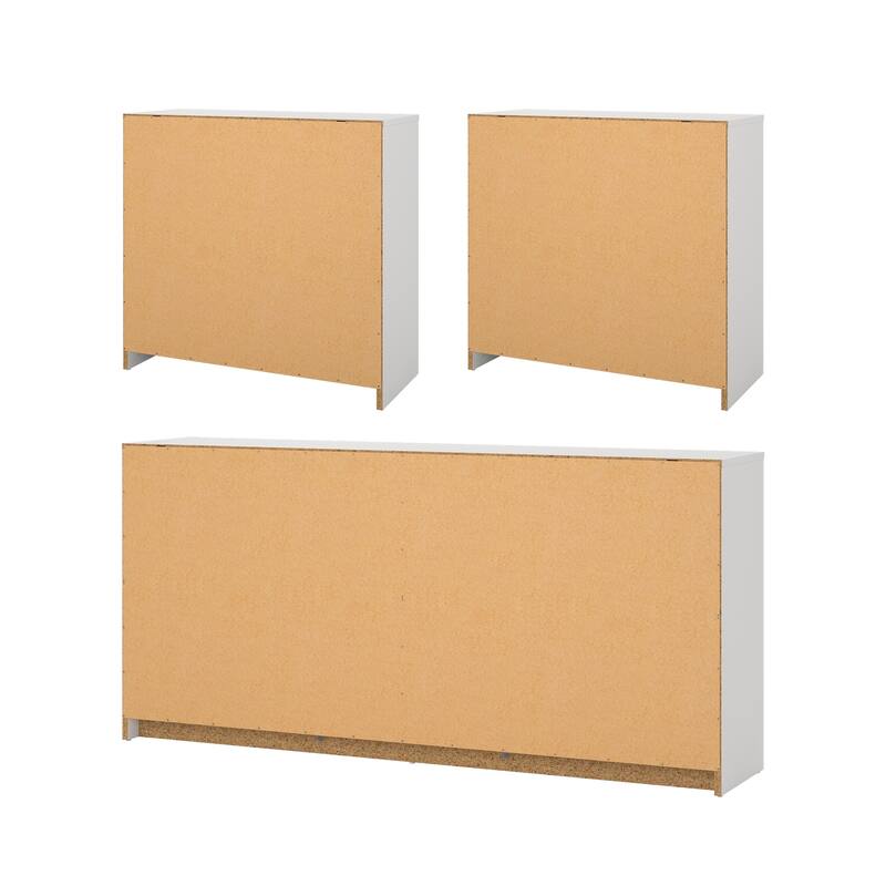 Porch & Den Zoe 3-Piece Bedroom Set - 6 Drawer Double Dresser And Chest Set Of 2