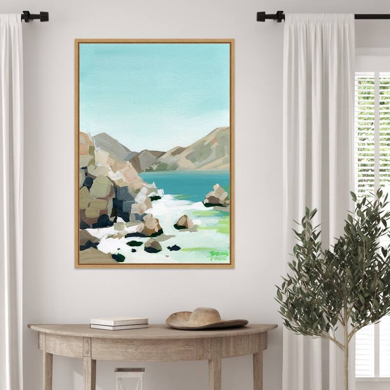 Rocky Coast by Brook Page Framed Canvas Wall Art Print