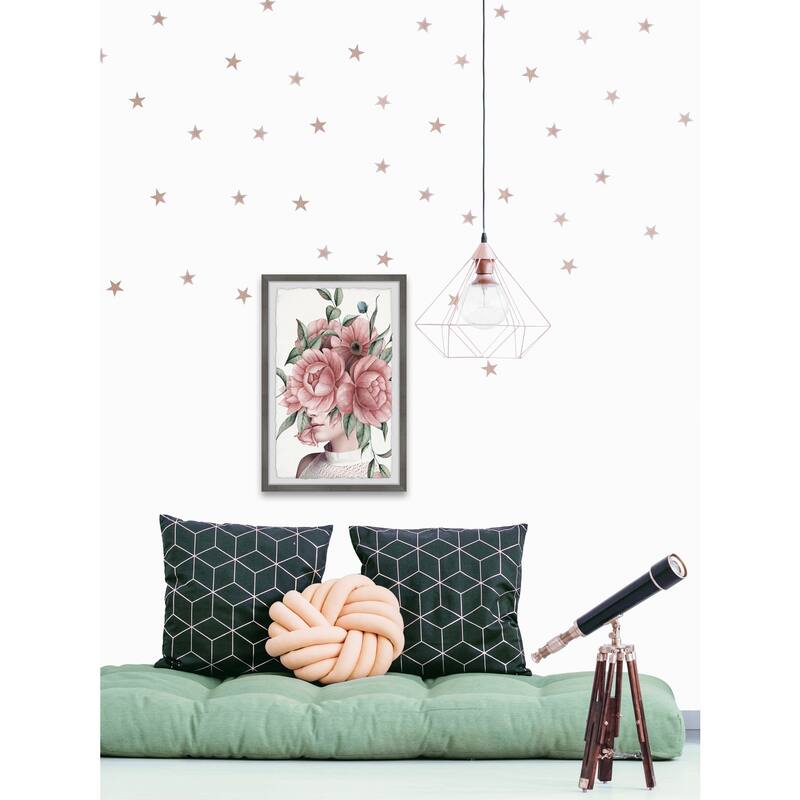 Mid-Century Wall Art Print Framed - Modern Canvas Painting for Living Room Decor - 24x36