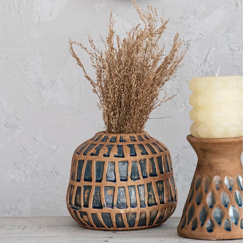 Debossed Terra-cotta Vase