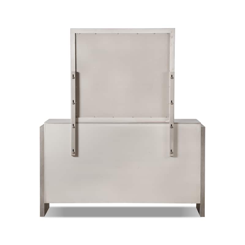 Furniture of America Cruz Contemporary Gray Solid Wood 2-piece Dresser and Mirror Set