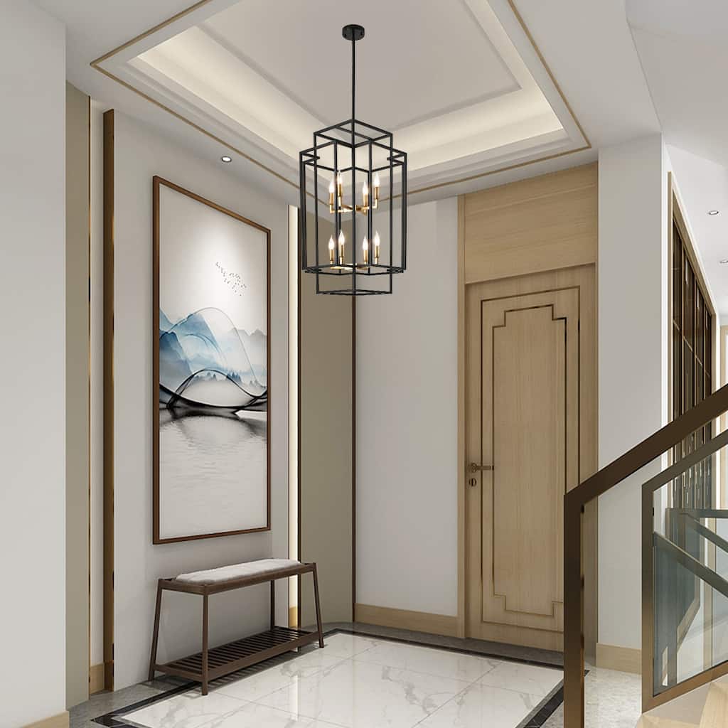 8-Light Lantern Tiered Pendant Light Fixtures