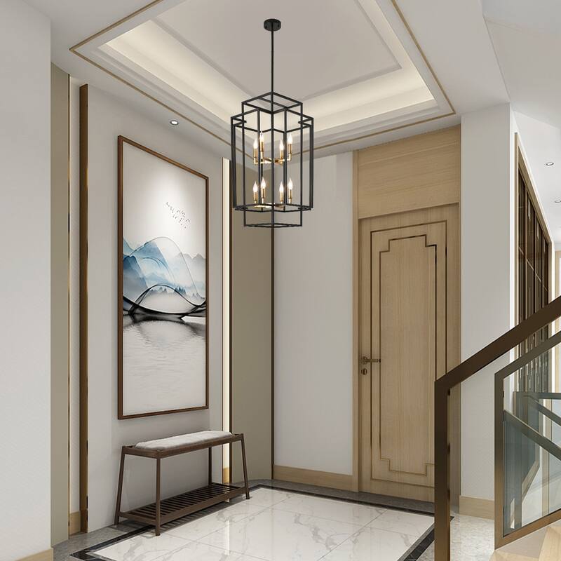 Luxury Modern Cage Tiered Chandelier -- 8-light - N/A