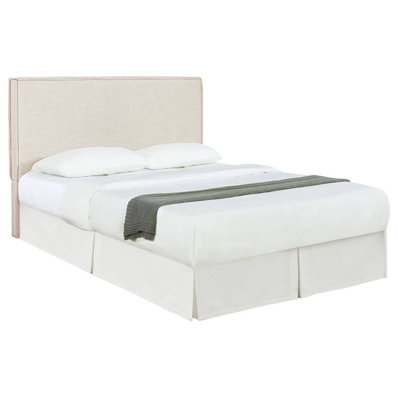 Upholstered Headboard in Sand Fabric with Padded Design and Comfortable Modern Twin Size Look