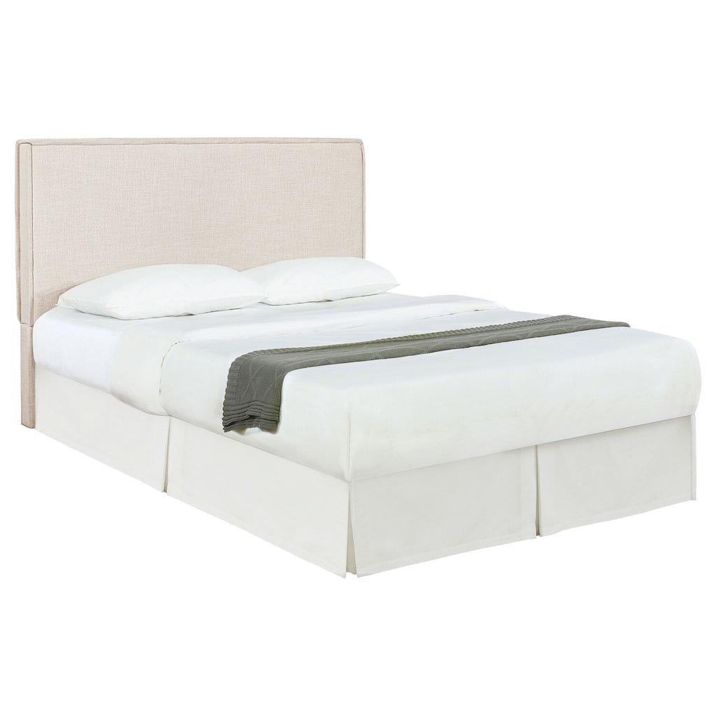 Upholstered Headboard in Sand Fabric with Padded Design and Comfortable Modern Twin Size Look