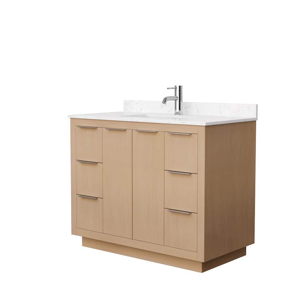 Maroni 42-Inch Light Straw Single Vanity, Cultured Marble Top