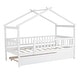 preview thumbnail 6 of 24, Twin Size Wooden House Bed with Twin Size Trundle and Headboards