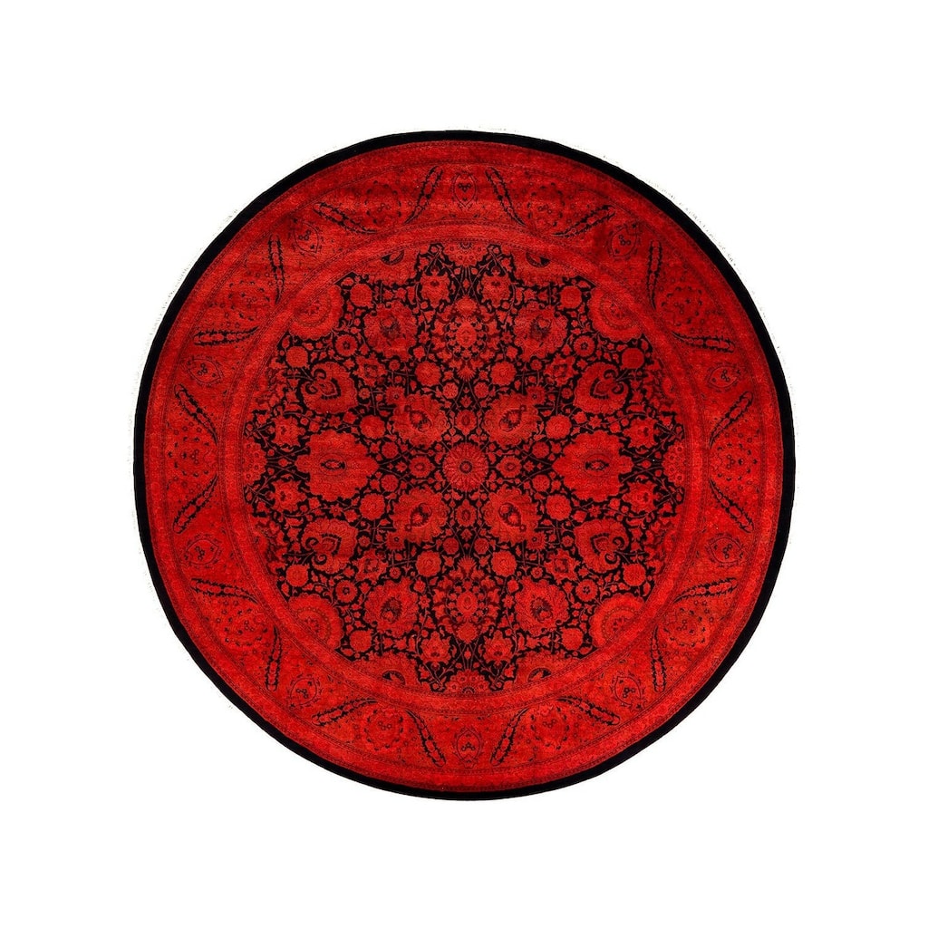 Fine Vibrance, One-of-a-Kind Hand-Knotted Area Rug - Orange, 8' 1" x 8' 1" - 8' 1" x 8' 1"