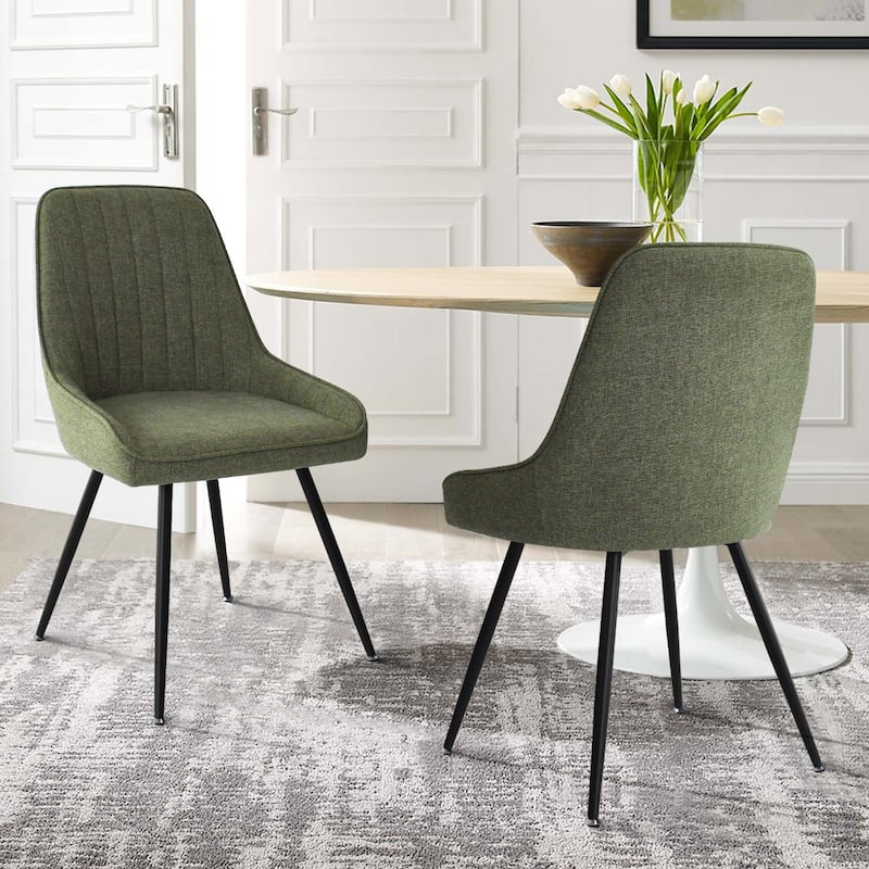Upholstered Modern Dining Chair(Set of 2) - Green