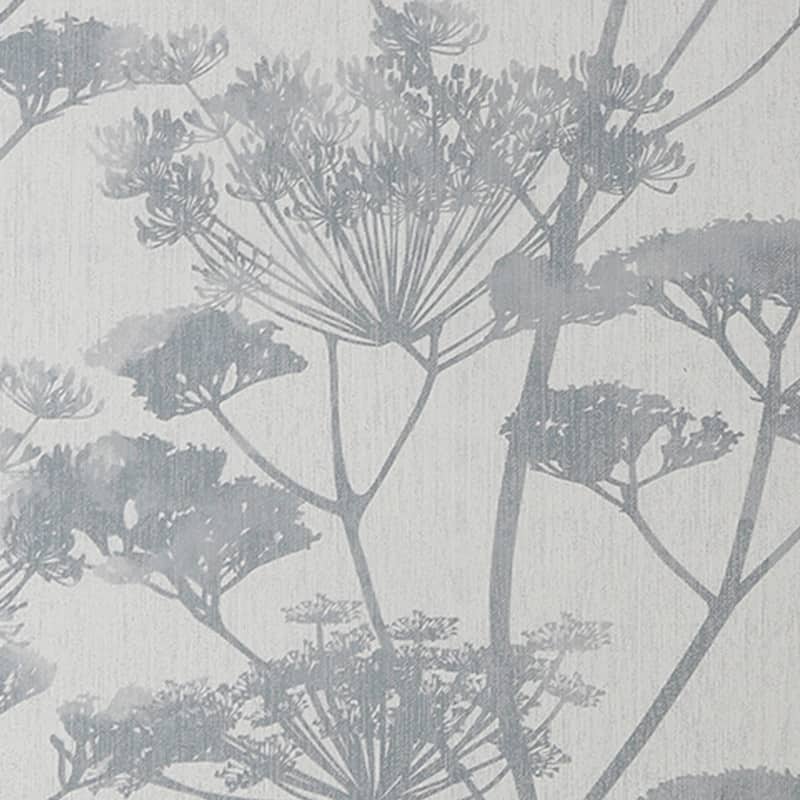 Meadow Silhouette Blue and Grey Wallpaper