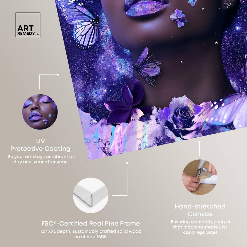 A Glistening Neon Woman Canvas by Art Remedy, Gallery Wrapped