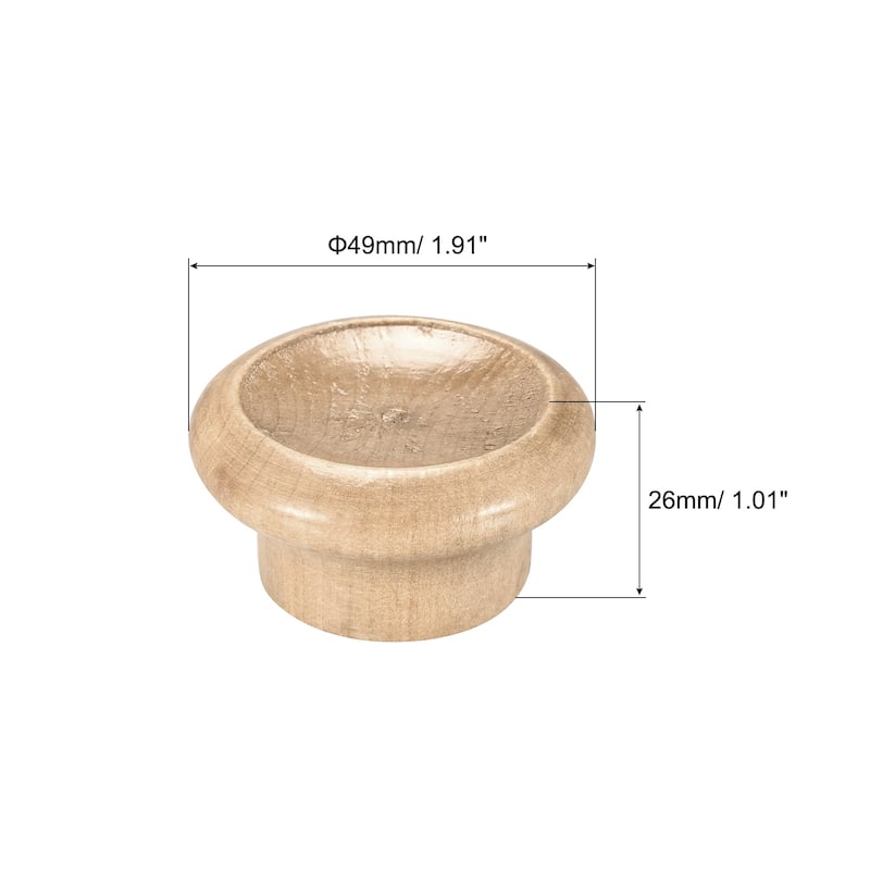 Universal Pot Lid Knob,Wooden Replacement Knob 49x26mm for Pan Pot Cover 2pcs - Silver Tone - Silver Tone