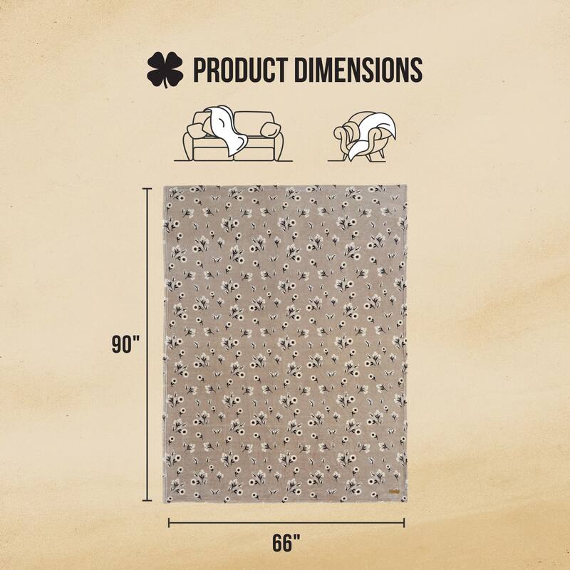 Lucky Brand Daisy Plush Throw Blanket