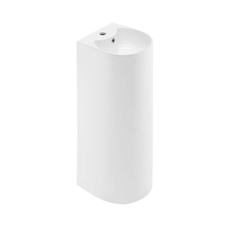 Besanon Rounded Basin Pedestal Sink - 12.2" x 13" 32.7"