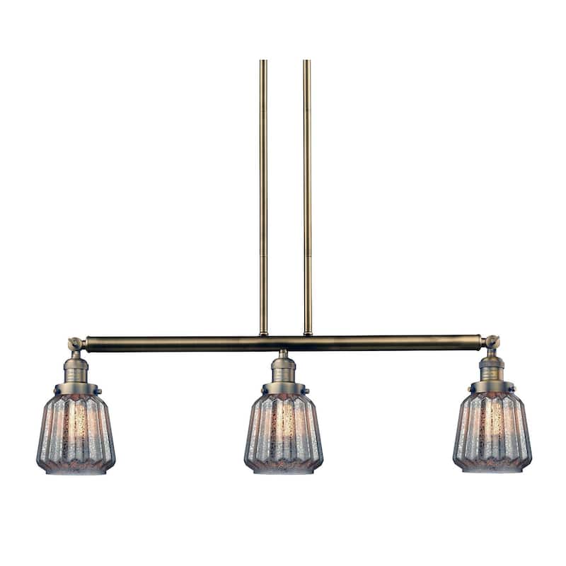Innovations Lighting Chatham 3 Light 39" Wide Linear Chandelier - Brushed Brass / Mercury Plated