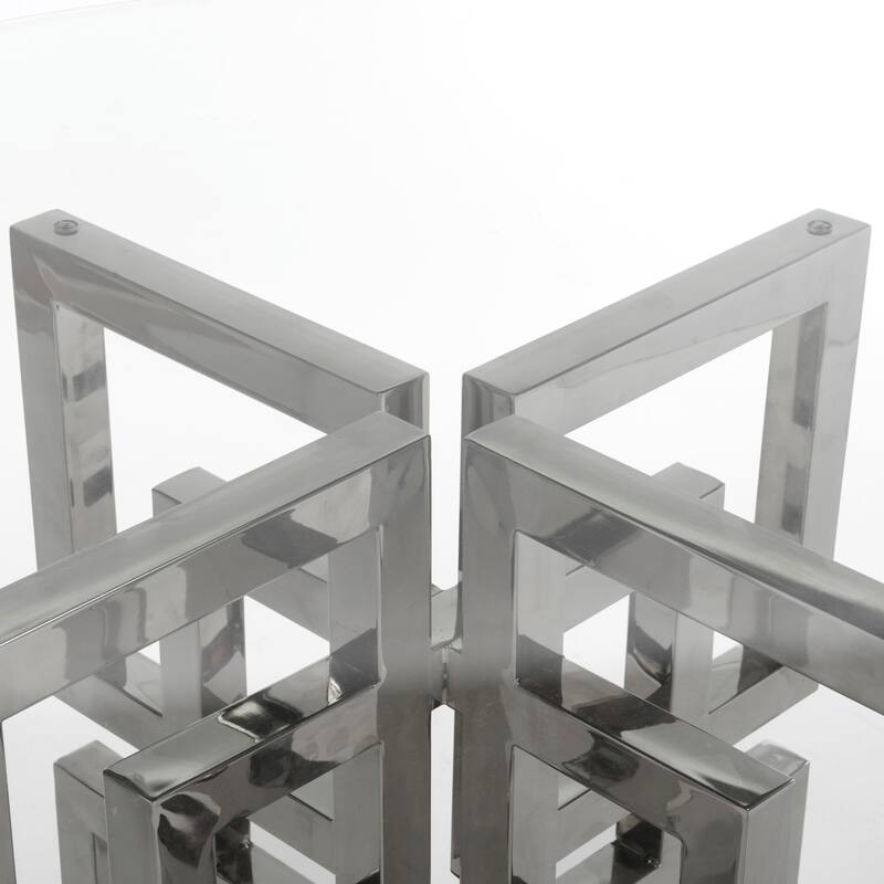 SAFAVIEH Couture Harlan 54-inch Glass Top Round Dining Table - 54"W x 54"D x 30"H