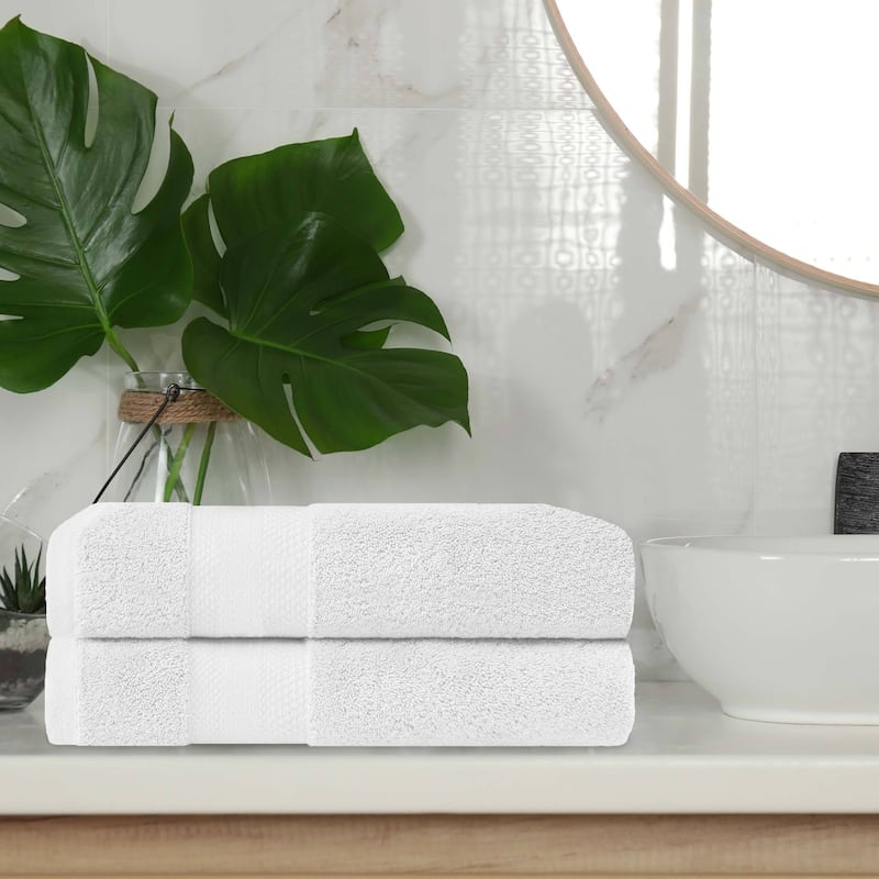 Superior Turkish Cotton Solid Heavyweight Bath Towel Set of 2