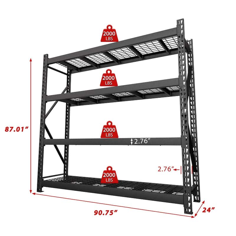 VEIKOUS Heavy Duty Metal Shelving Units, 2000 LBS Per Shelf Garage Storage Shelves with Adjustable Height
