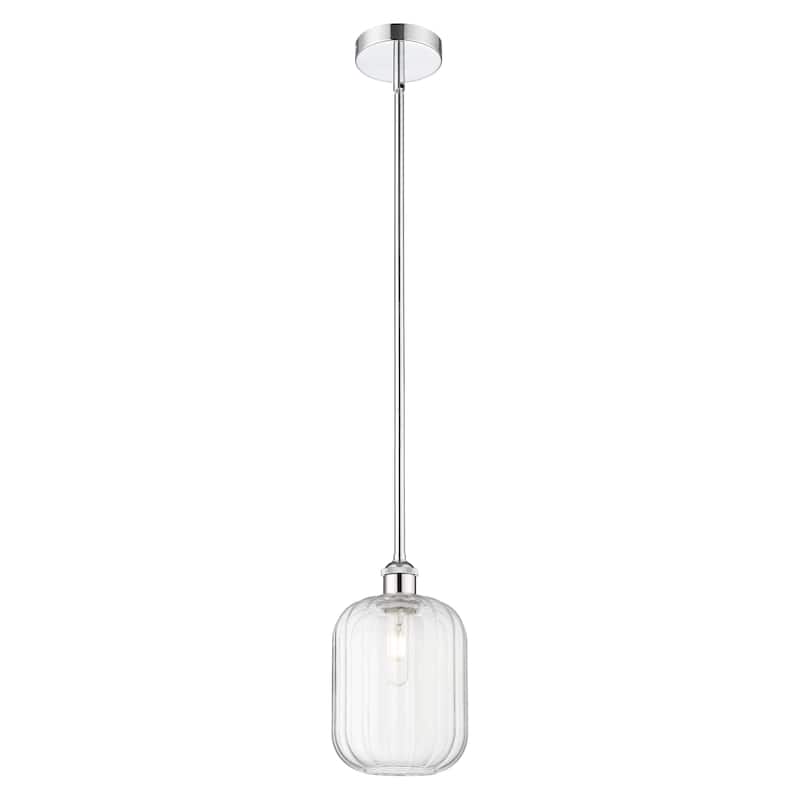 Innovations Lighting Endless Possibilities Edison - Preston - 1 Light 7" Jar Shade Stem Hung Mini Pendant - Clear/Polished Chrome