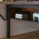 preview thumbnail 15 of 31, Stylish & Simple Single Full metal loft bed with rectangular desk, LED lights, storage shelves, safety guard and ladder, Brown
