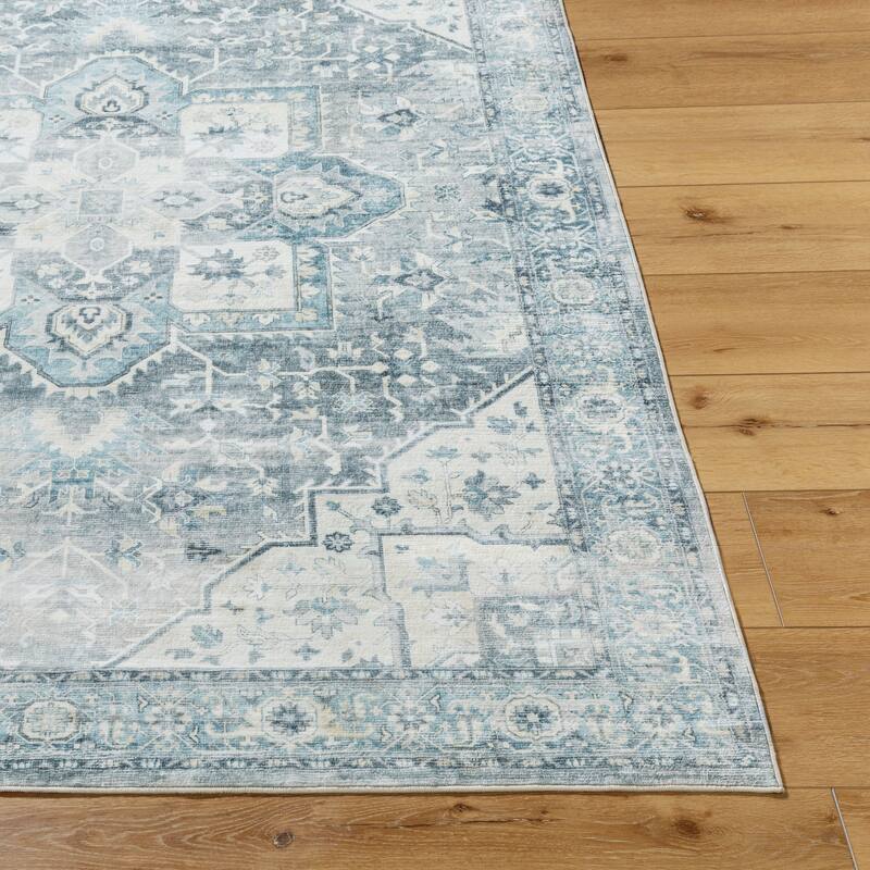 Livabliss Traditional Lavable Medallion Washable Area Rug