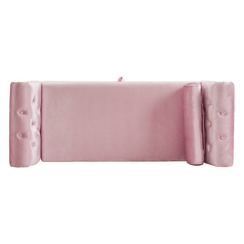Velvet Multifunctional Storage Rectangular ottoman bench with 1 Pillow