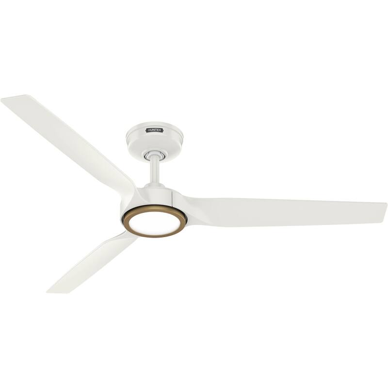 Hunter ZenTech Indoor / Outdoor 3-Blade Smart Ceiling Fan w/ LED Light and Handheld Remote - Modern & Contemporary.