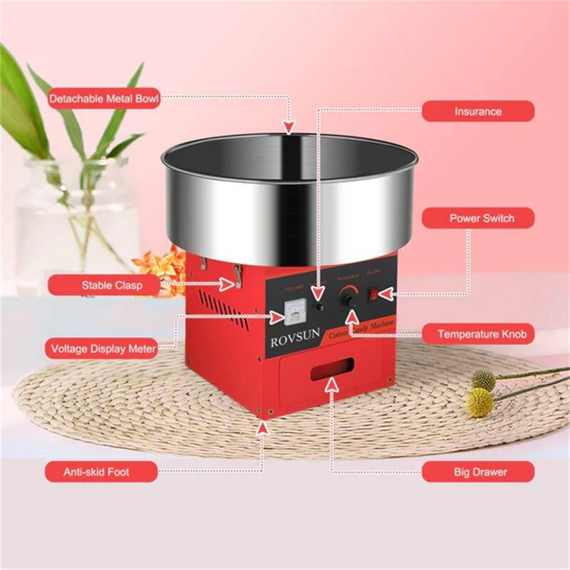 21 Inch 980W 110V Cotton Candy Machine Cart