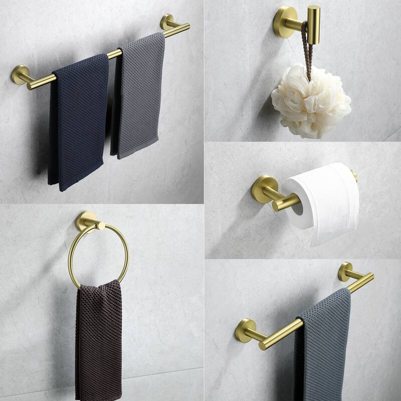 6-Piece Bath Hardware Set in Stainless Steel