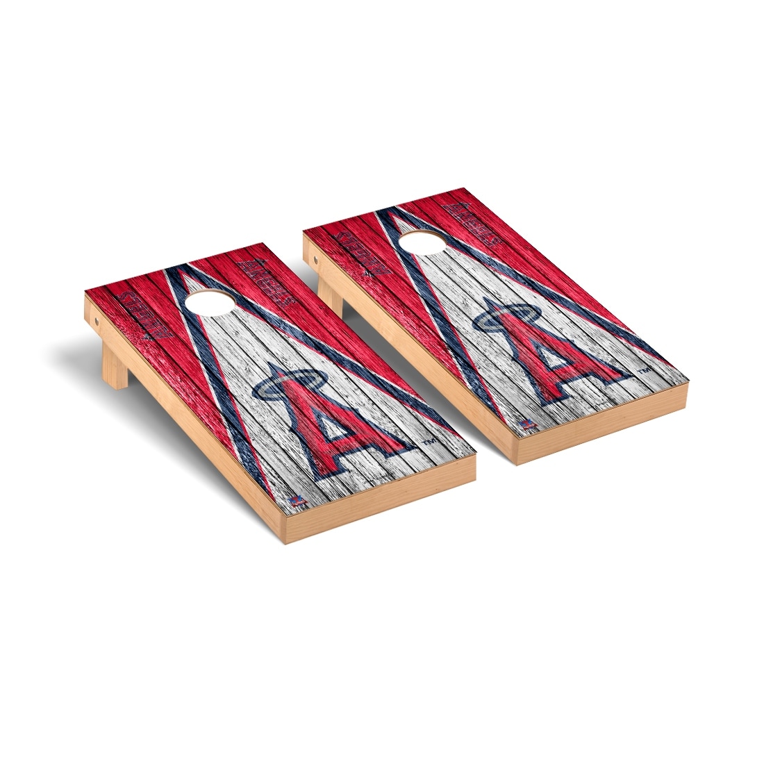 Los Angeles Angels MLB Triangle Cornhole Board Set