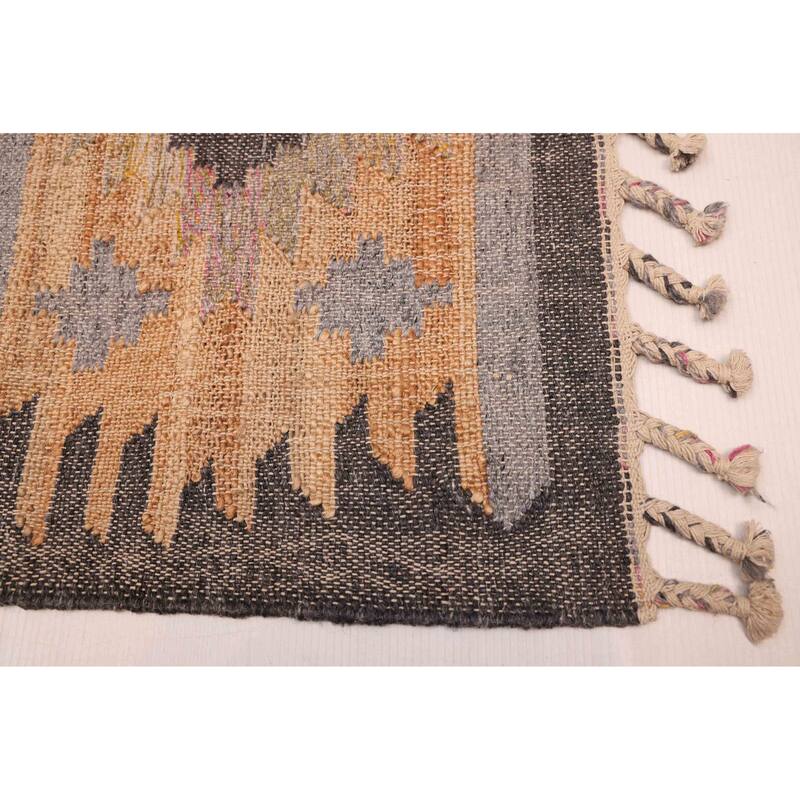 ECARPETGALLERY Flat-Weave Palas Denizli Tan Jute, Rayon Kilim - 5'3 x 7'9
