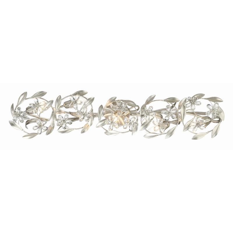 Marselle 5 Light Antique Silver Sconce - 42"W x 8.5"H x 6.5"D