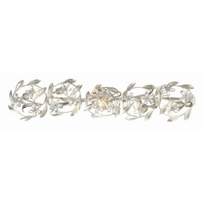 Marselle 5 Light Antique Silver Sconce - 42"W x 8.5"H x 6.5"D