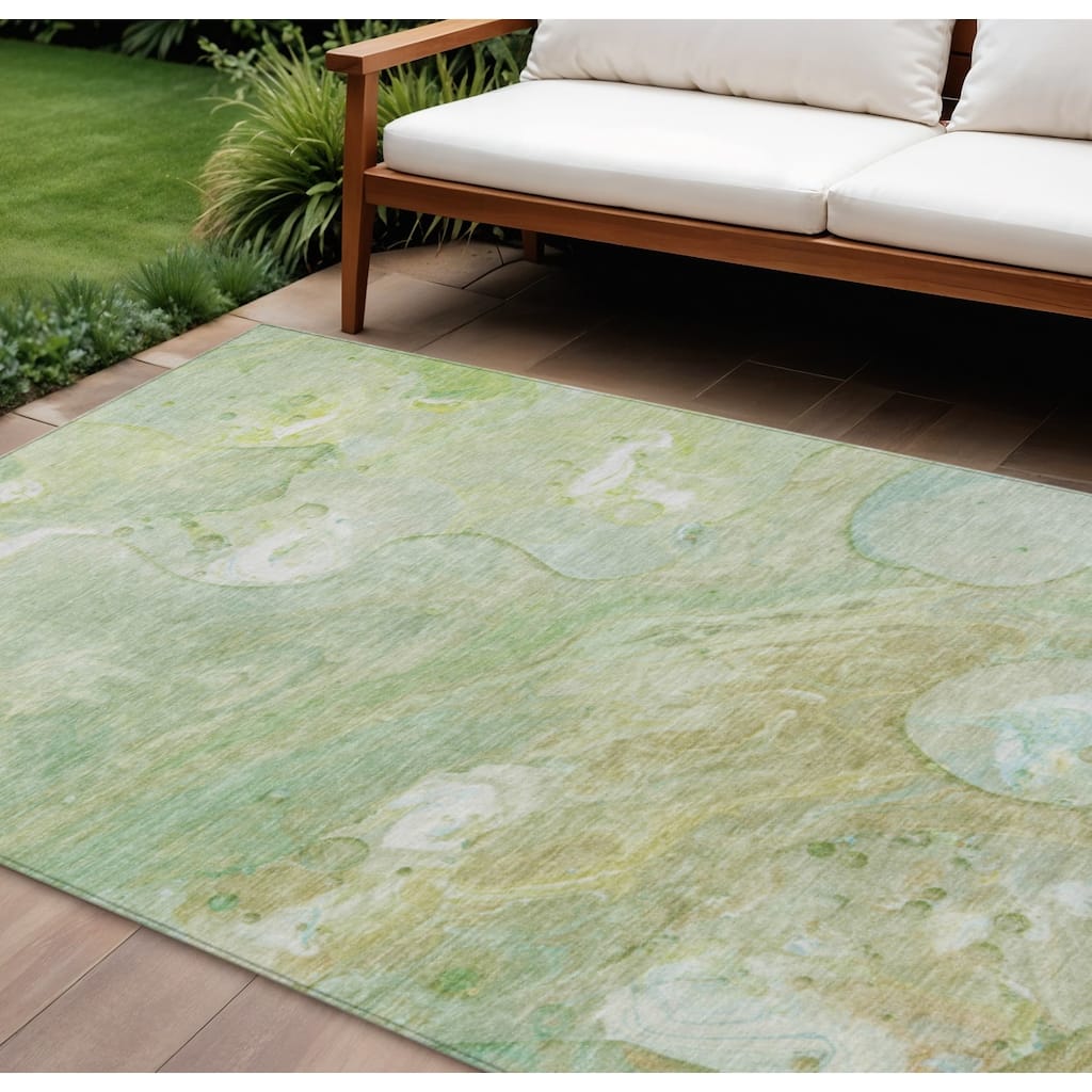 HomeRoots Abstract Transitional Rectangle Outdoor Rug
