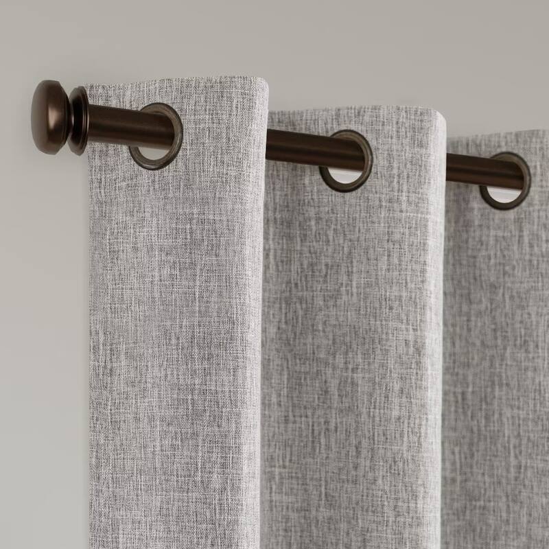 Linen Texture 100% Blackout Grommet Curtain Pair(2 panels)