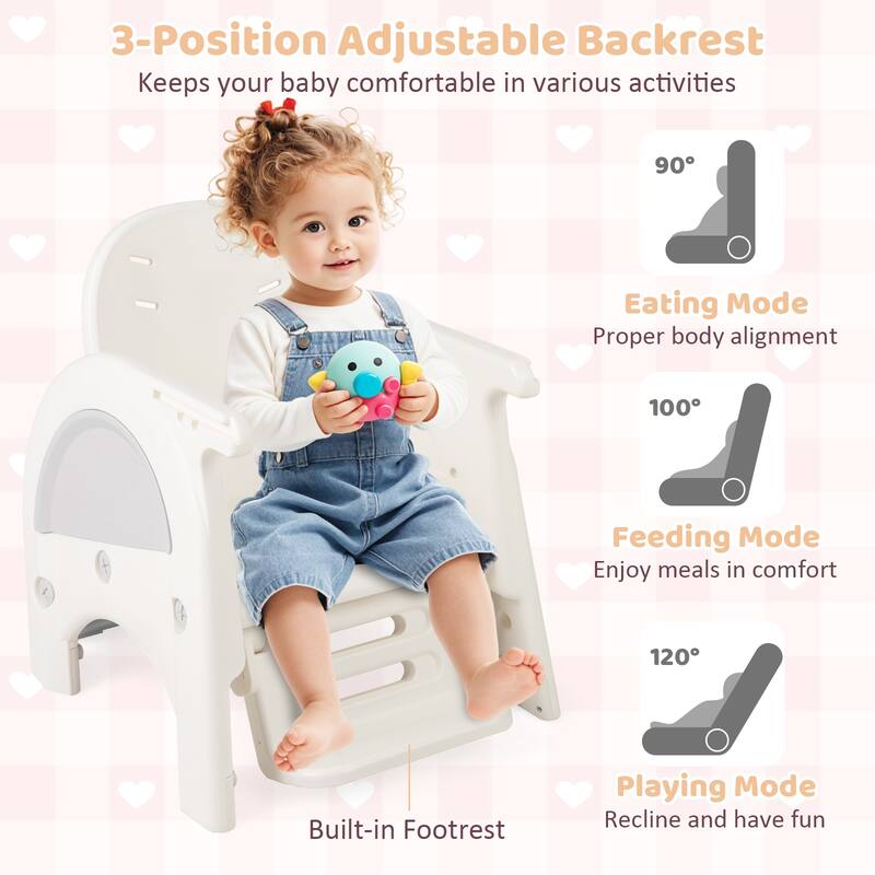 Gymax Convertible Baby Tall Chair 2-Tier Food Tray Feeding Chair for