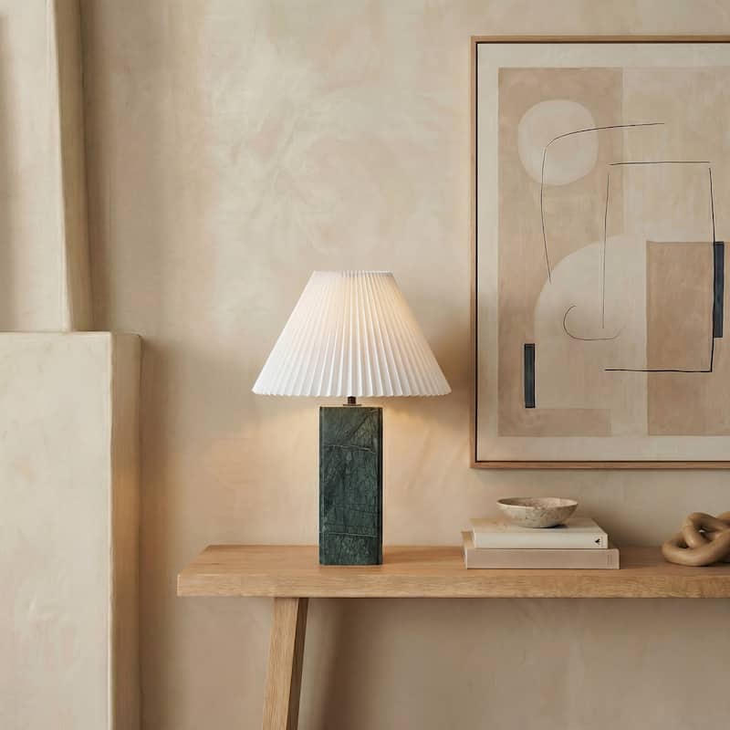 SAFAVIEH Couture Mackenzie Square Marble Table Lamp - 16"W x 16"D x 25"H