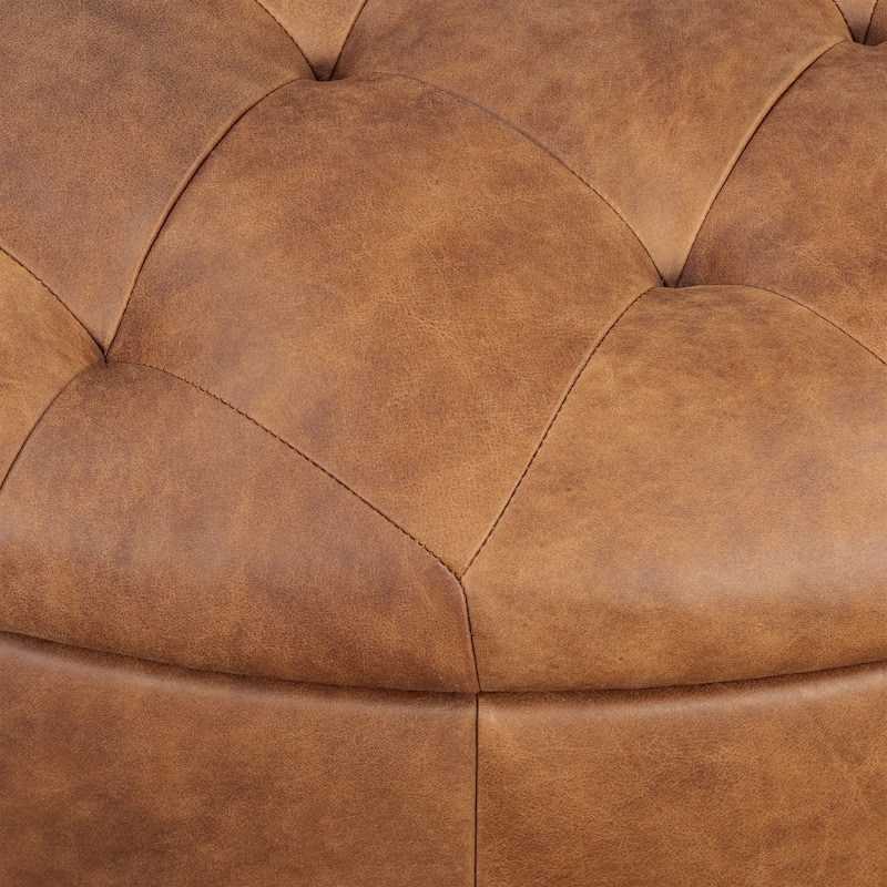 Poly & Bark Zahra Genuine Leather Storage Ottoman