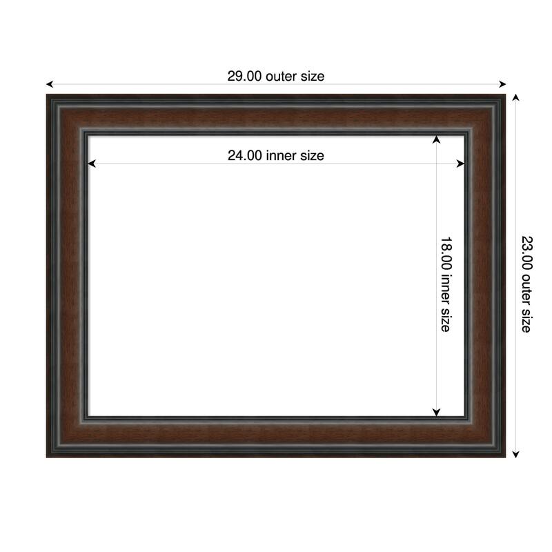 Amanti Art Cyprus Walnut Framed Dry Erase Magnetic Board - 29 x 23 in