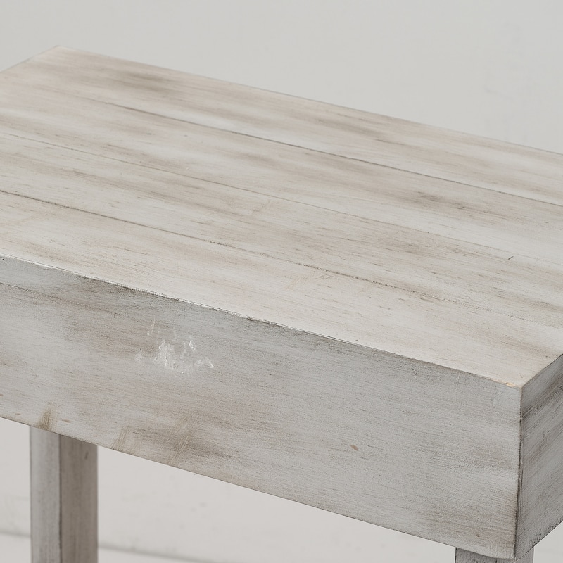 Modern Classic Blue/Grey Square Wooden Light End Table, Side Table