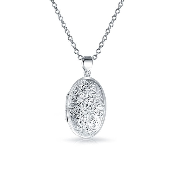 925 Sterling Silver Round Personalised Pendant on 18 Inch Chain Engravable