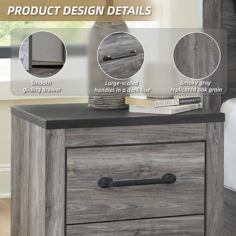 Signature Design by Ashley Bronyan Dark Gray 2 Drawer Nightstand