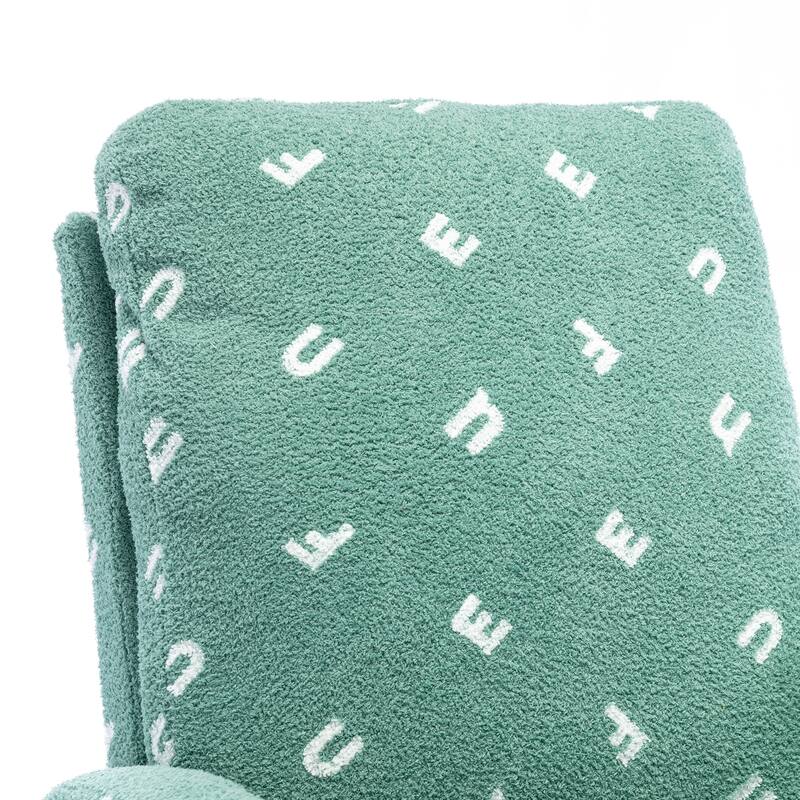 Modern Upholstered Rocker Armchair With Side Pocket, High Back Wooden Nursery Chair