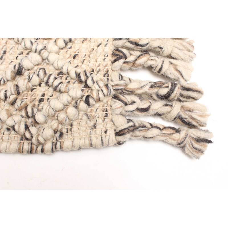 ECARPETGALLERY Braid weave Sienna Tan Wool Rug - 5'5 x 7'6