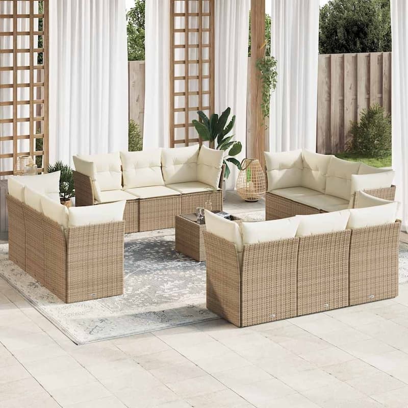 vidaXL Garden Sofa Set Beige - 21.7 x 21.7 x 14.6
