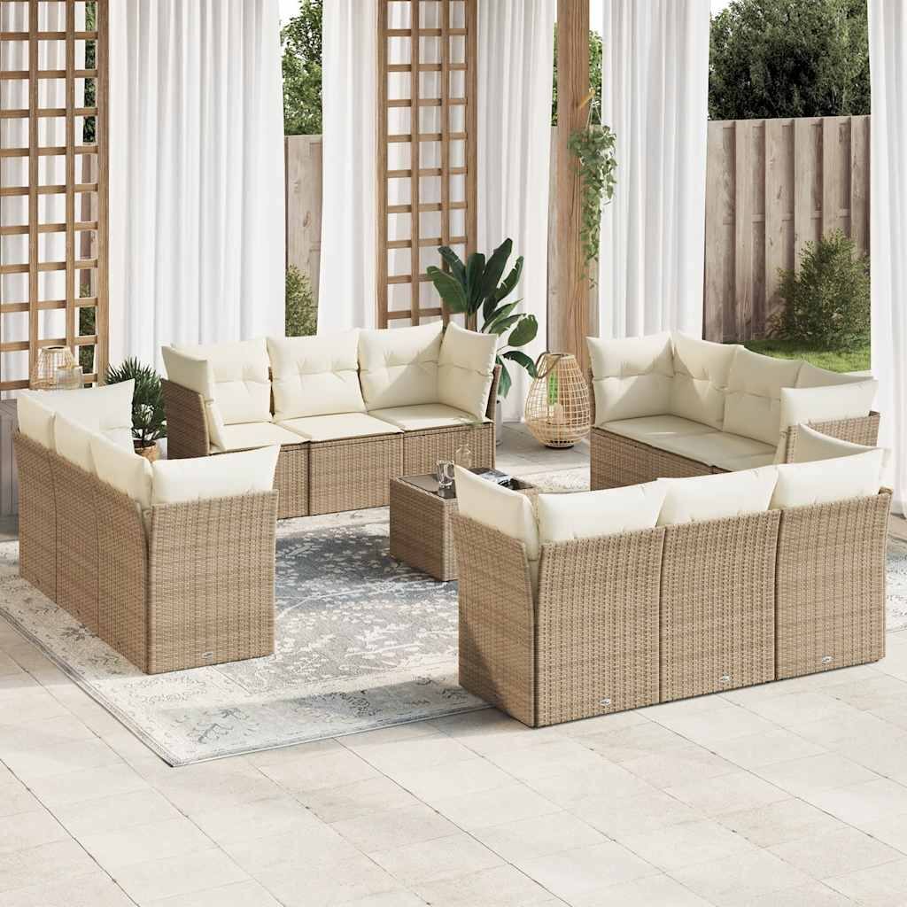 vidaXL Garden Sofa Set Beige - 21.7 x 21.7 x 14.6