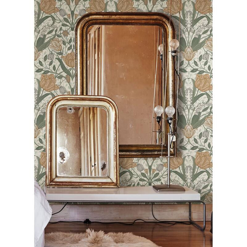 A-Street Prints Fillippa Green Tulip Wallpaper